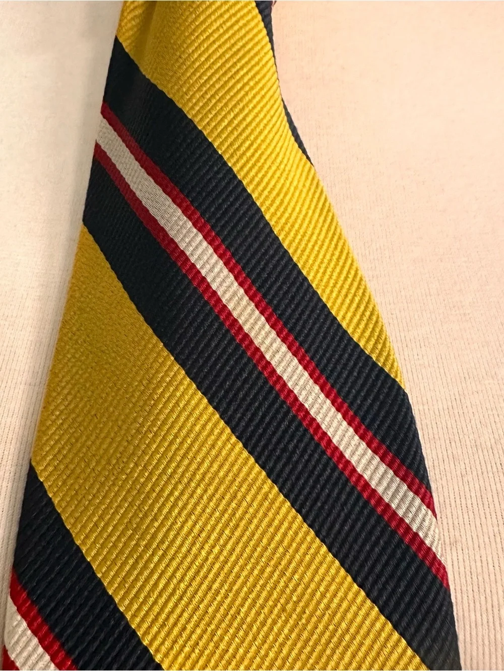 Men's Yellow and Navy Striped Tie - Classic Regimental Style Land’s